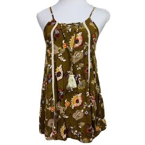 Hint of Blush Dress Floral Tie Front Festival Boho